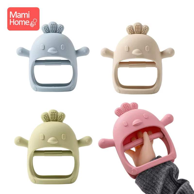 Baby Teether Chick Gloves Teether Silicone Anti-Eating Hand Molar Stick Massage Gums Baby Anti-Biting Teether Baby Accessories