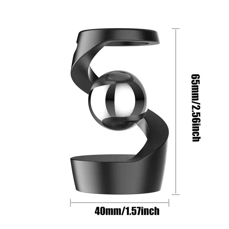 Desktop Rotating Gyroscope Fidget Spinner Toy All Aluminum Alloy Spinning Gyro Silver Metallic Accents for Adults Gift