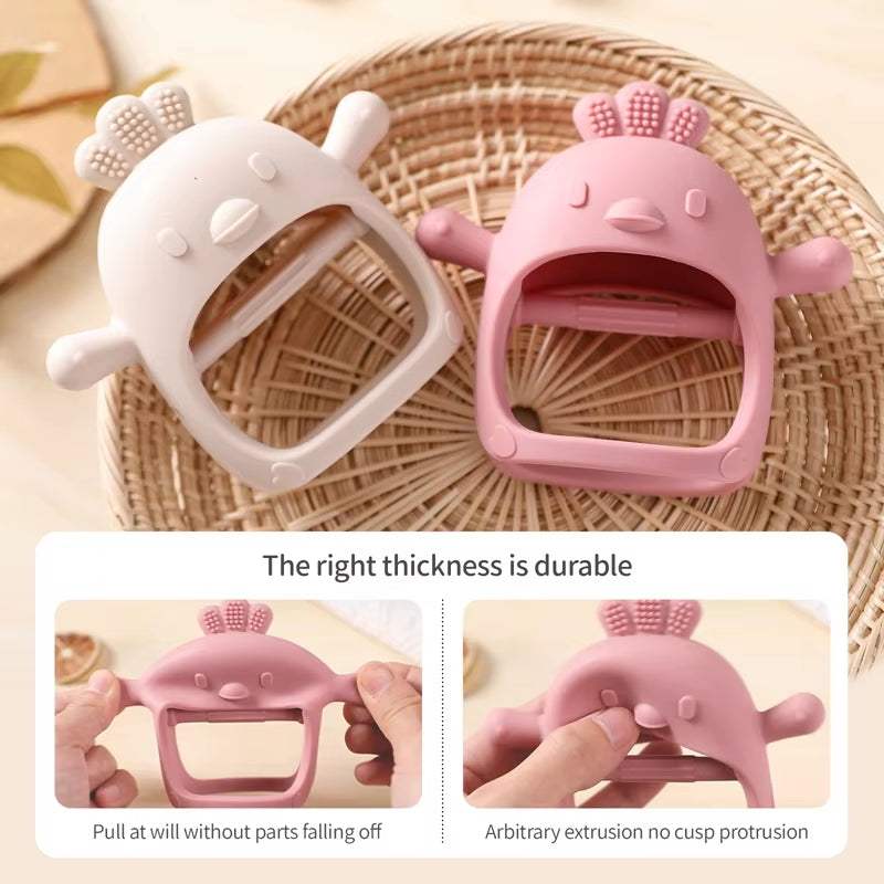 Baby Teether Chick Gloves Teether Silicone Anti-Eating Hand Molar Stick Massage Gums Baby Anti-Biting Teether Baby Accessories