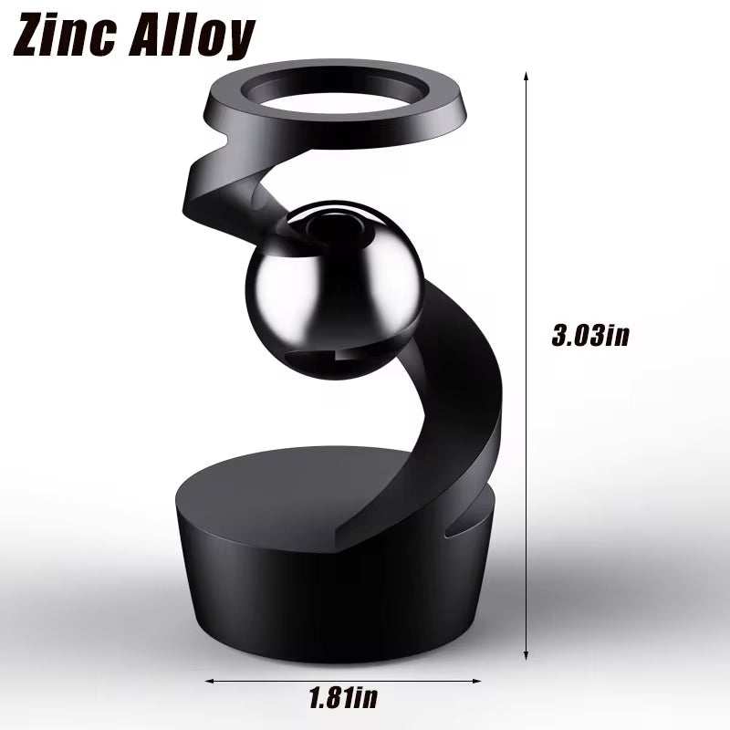 Desktop Rotating Gyroscope Fidget Spinner Toy All Aluminum Alloy Spinning Gyro Silver Metallic Accents for Adults Gift