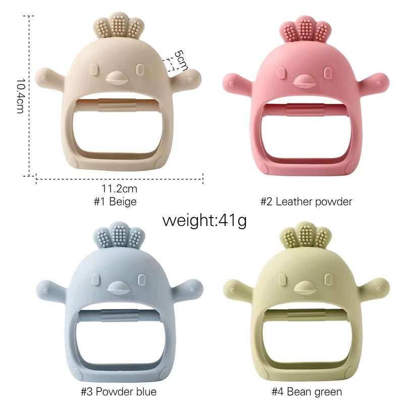 Baby Teether Chick Gloves Teether Silicone Anti-Eating Hand Molar Stick Massage Gums Baby Anti-Biting Teether Baby Accessories