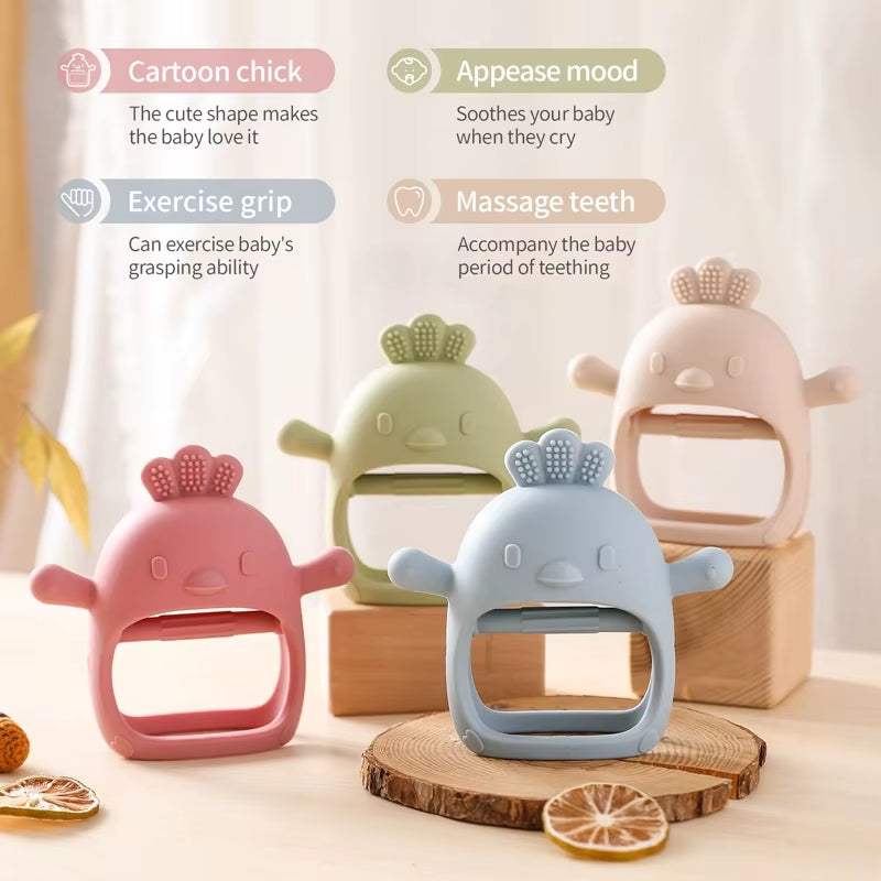 Baby Teether Chick Gloves Teether Silicone Anti-Eating Hand Molar Stick Massage Gums Baby Anti-Biting Teether Baby Accessories