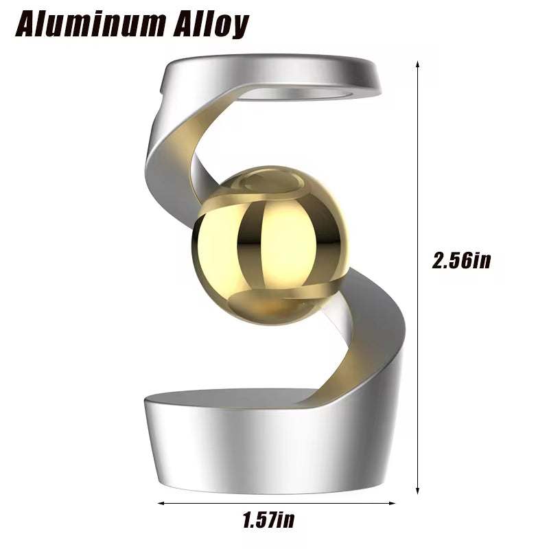Desktop Rotating Gyroscope Fidget Spinner Toy All Aluminum Alloy Spinning Gyro Silver Metallic Accents for Adults Gift