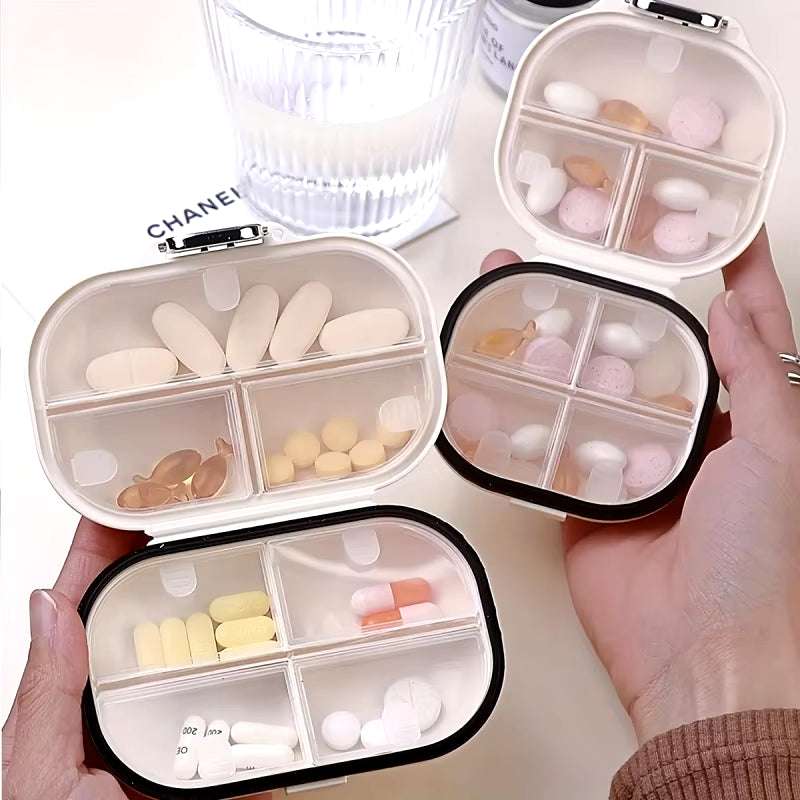 Portable Travel for Seven Days Multiple Compartments Sealed Pill and Tablet Storage Box