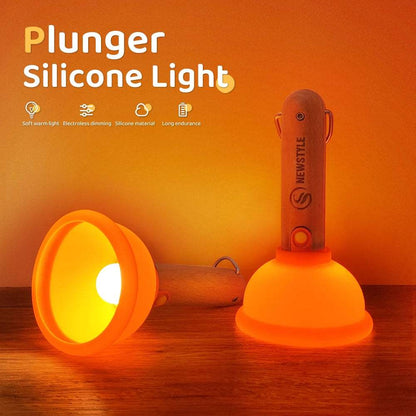 Plunger Night Light for Kids Stepless Dimming Nursery Sleeping Lamp Portable Rechargeable Table Lamp for Desk Decorations