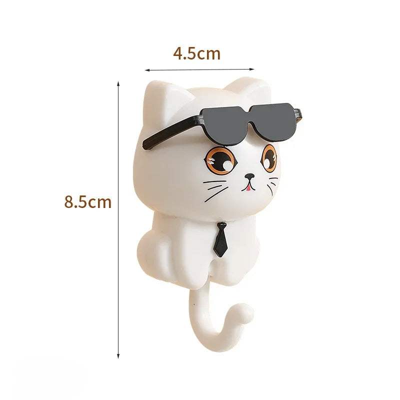 1Pcs Kitten Hooks Cartoon Cats Decorative Hooks Storage Racks for Keys Umbrellas Towels Adhesive Hooks