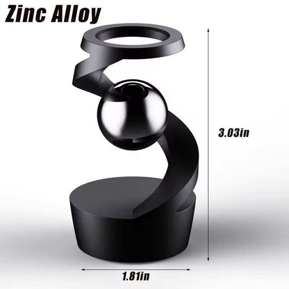 Desktop Rotating Gyroscope Fidget Spinner Toy All Aluminum Alloy Spinning Gyro Silver Metallic Accents for Adults Gift