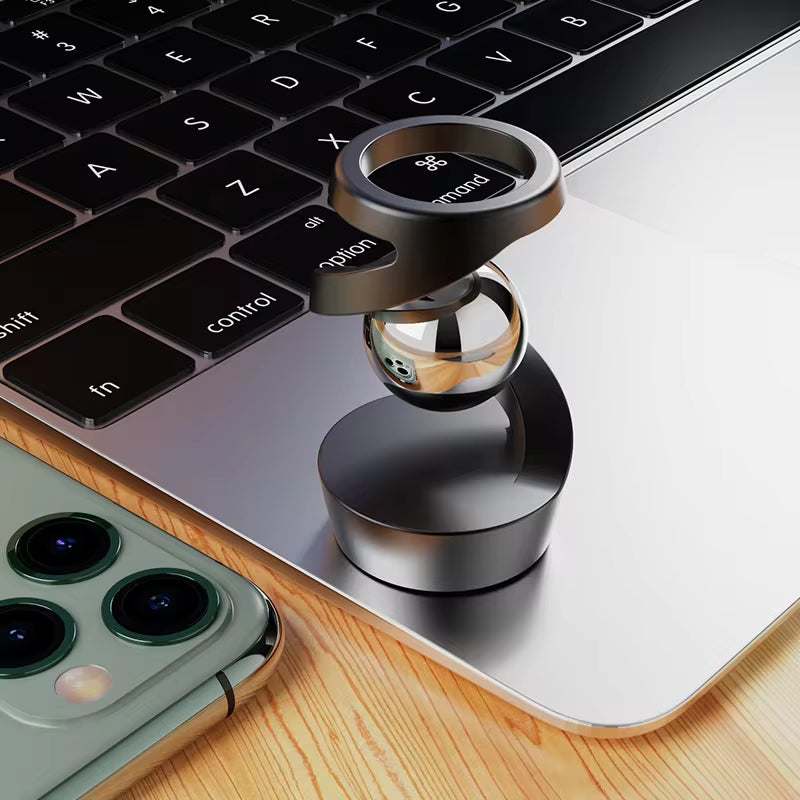 Desktop Rotating Gyroscope Fidget Spinner Toy All Aluminum Alloy Spinning Gyro Silver Metallic Accents for Adults Gift