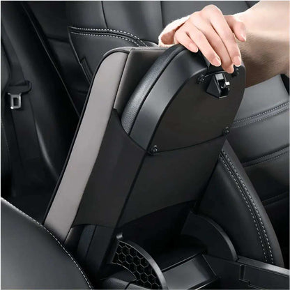 Wave Embroider PU Leather Car Armrest Mat Center Console Arm Rest Protection Cushion Auto Armrests Storage Box Cover Pad