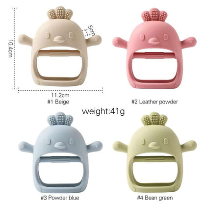 Baby Teether Chick Gloves Teether Silicone Anti-Eating Hand ​Molar Stick Massage Gums Baby Anti-Biting Teether Baby Accessories