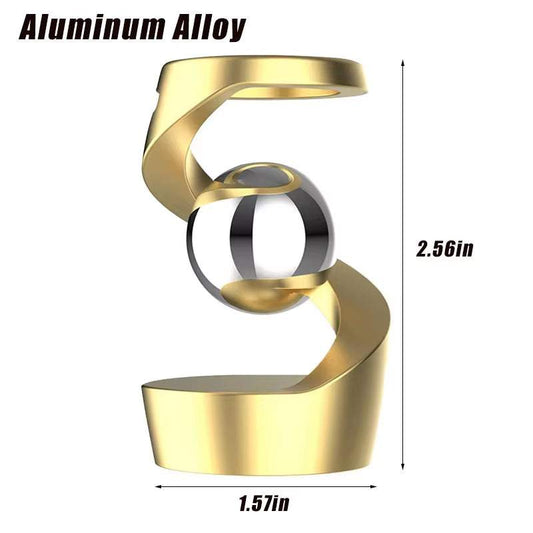 Desktop Rotating Gyroscope Fidget Spinner Toy All Aluminum Alloy Spinning Gyro Silver Metallic Accents for Adults Gift