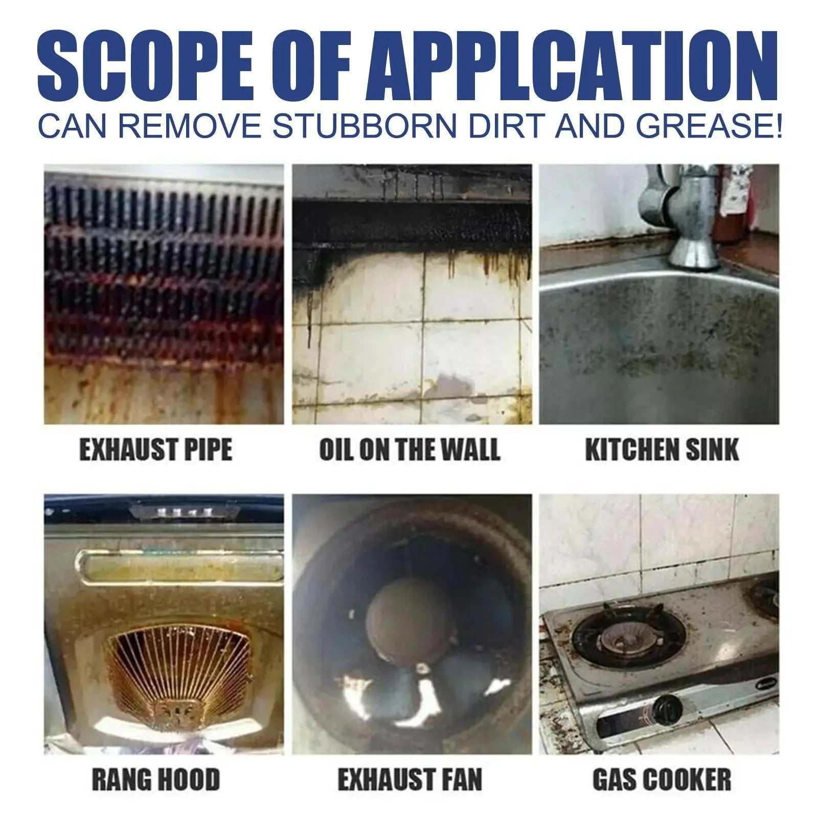 Oil Stain Foam Powerful Rust Removal Cleaner Kitchen Range Hood and Stove Heavy Oil Stain Cleaning and Decontamination Agent