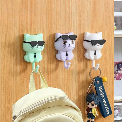 1Pcs Kitten Hooks Cartoon Cats Decorative Hooks Storage Racks for Keys Umbrellas Towels Adhesive Hooks