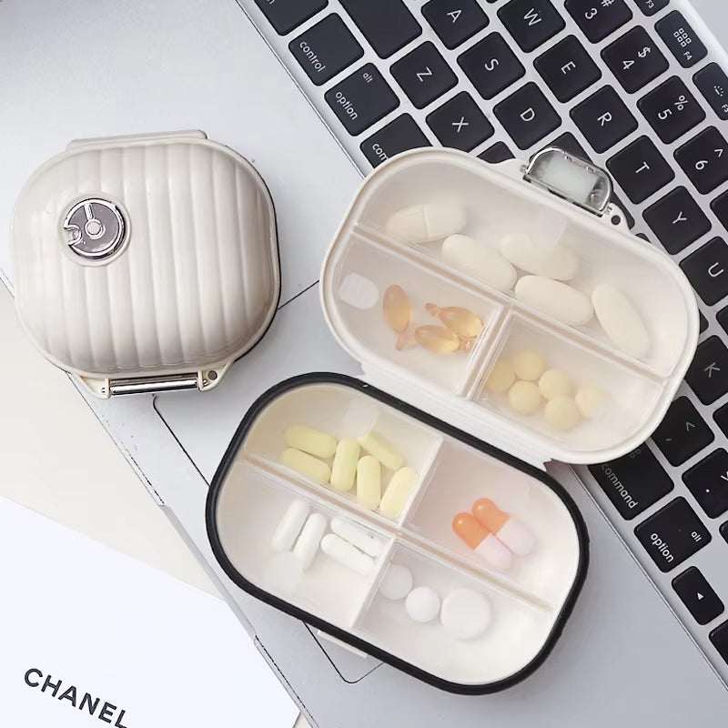 Portable Travel for Seven Days Multiple Compartments Sealed Pill and Tablet Storage Box