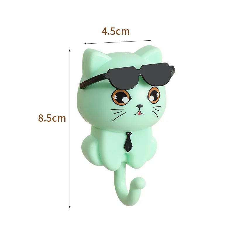 1Pcs Kitten Hooks Cartoon Cats Decorative Hooks Storage Racks for Keys Umbrellas Towels Adhesive Hooks