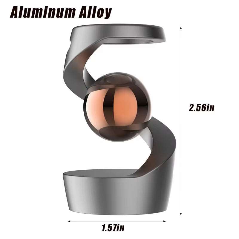 Desktop Rotating Gyroscope Fidget Spinner Toy All Aluminum Alloy Spinning Gyro Silver Metallic Accents for Adults Gift