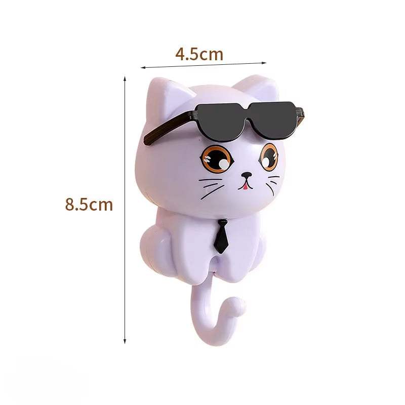 1Pcs Kitten Hooks Cartoon Cats Decorative Hooks Storage Racks for Keys Umbrellas Towels Adhesive Hooks